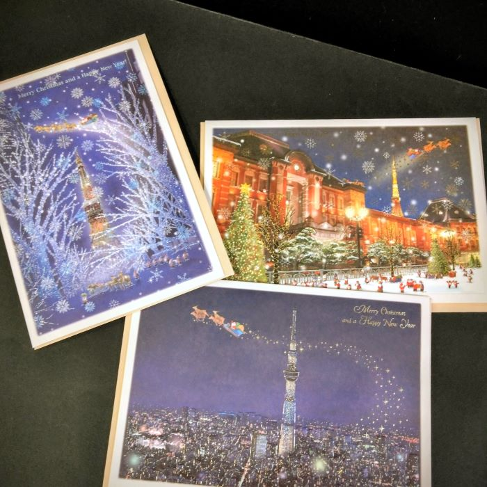 日本を旅する小さなサンタカード