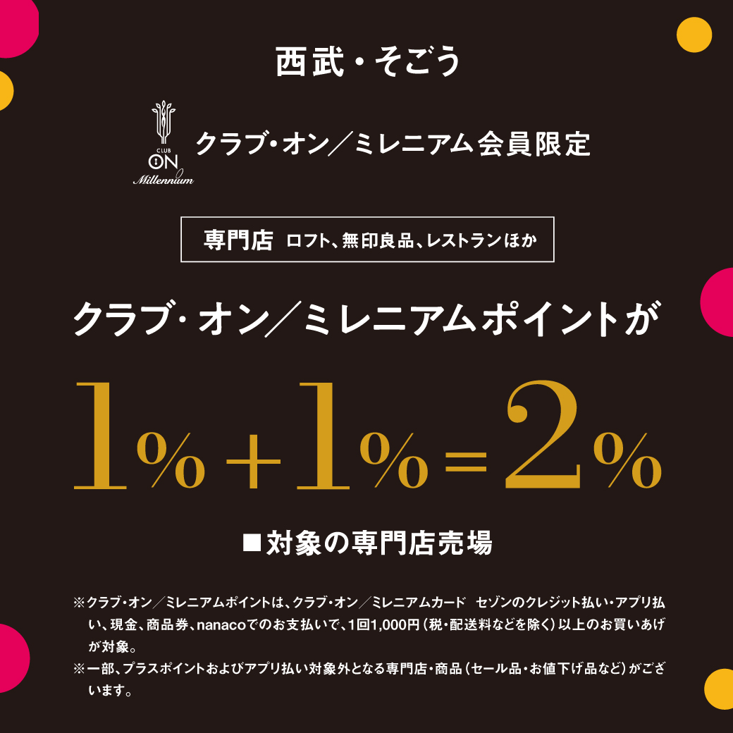 クラブ・オン/ミレニアムポイント 1%+1%=2%