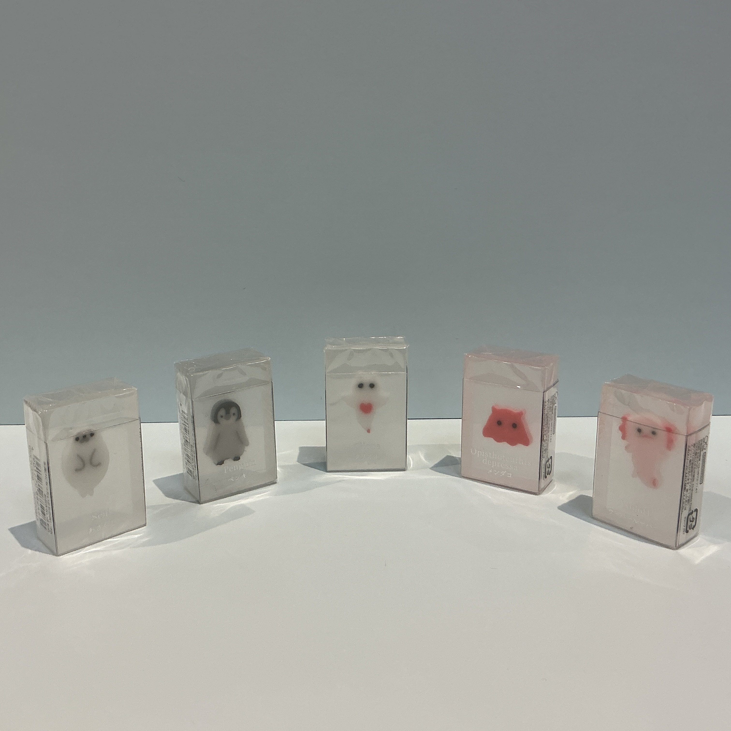 氷漬けになったいきもの消しゴム