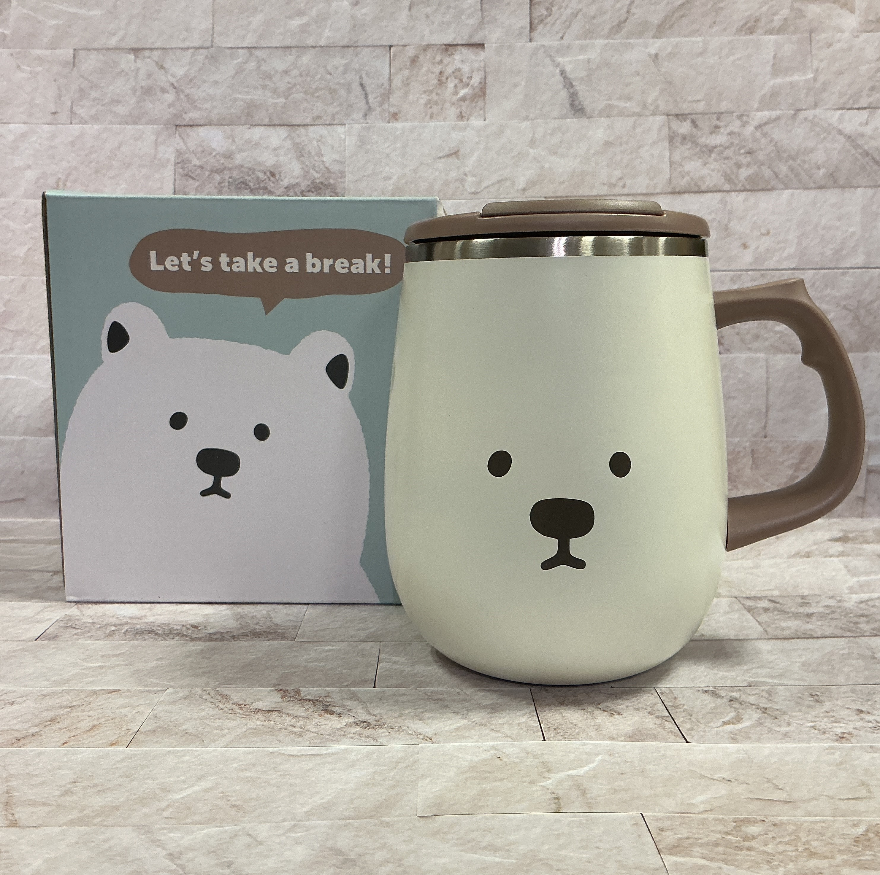 サーモステンレスマグカップ　Lサイズ　しろくま