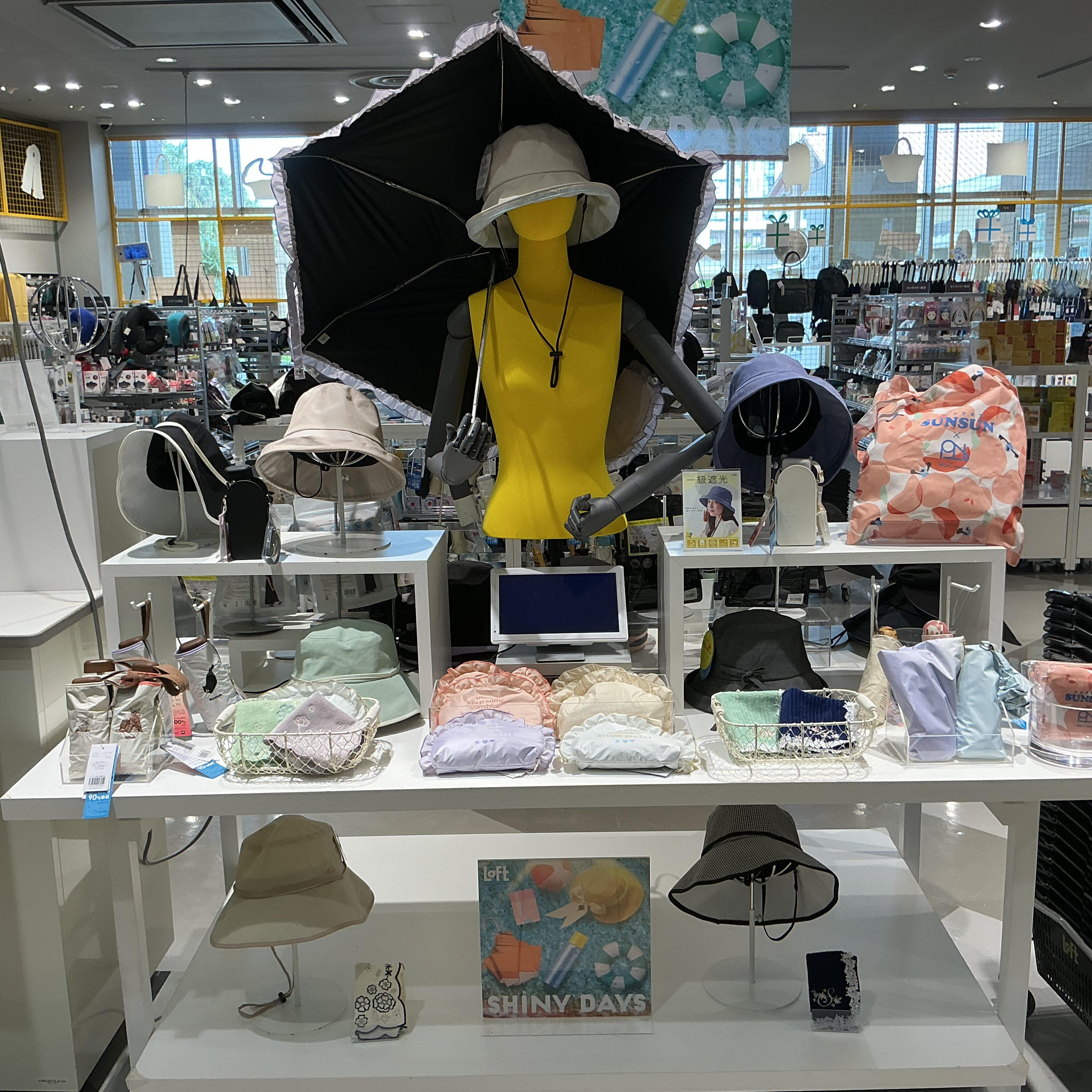 紫外線対策用品売場のご案内