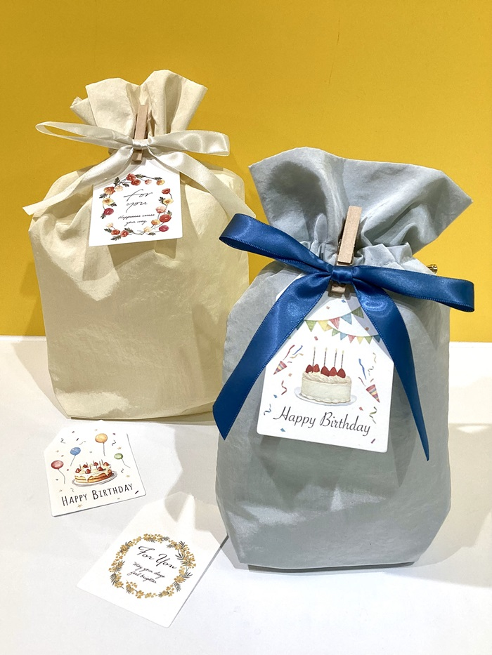 巾着をしぼるだけのスマートラッピング