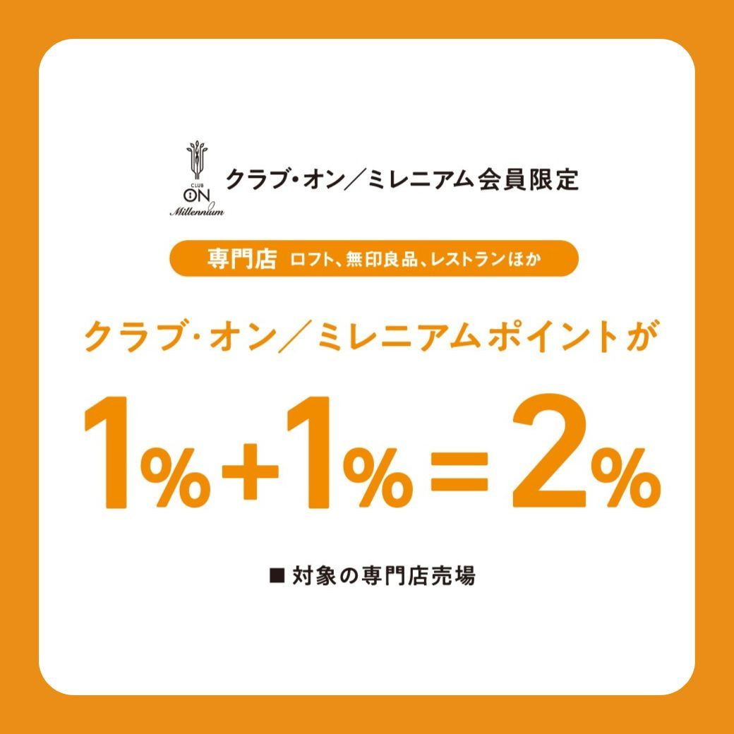 クラブ・オン／ミレニアムポイント 1%+1%=2%